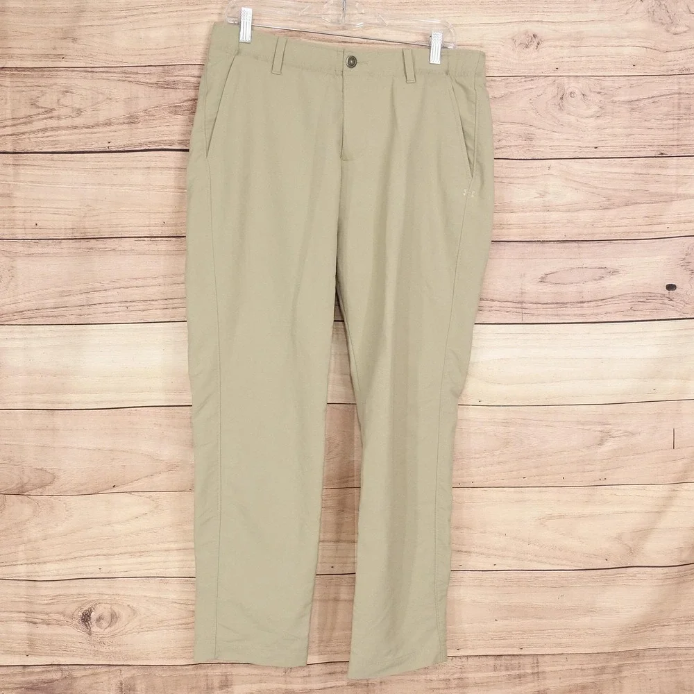 Under Armour Pants Mens 34x30 Beige Chino Straight Stretch Golf Performance